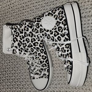 Converse Leopard Print High-Top Sneakers